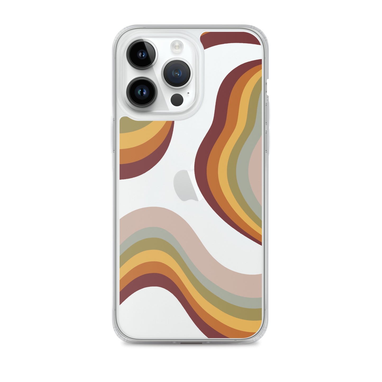 Retro Rainbow Clear iPhone Case - iPhone 15-11 All Sizes