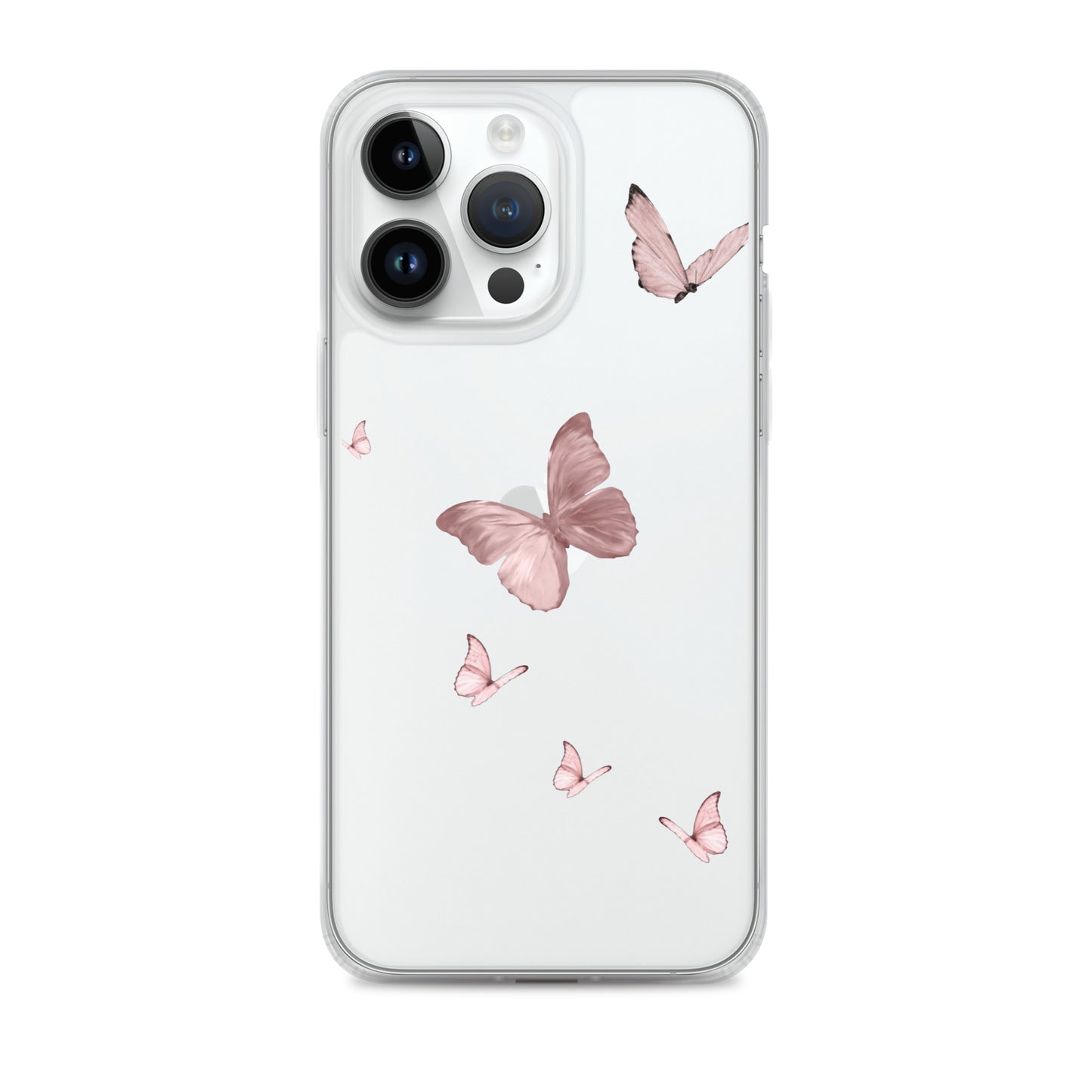 Minimal Pink Butterfly Clear iPhone Case - iPhone 15-11 All Sizes