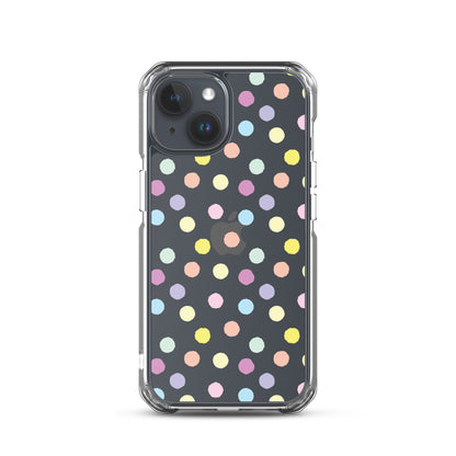 Polka Dot Clear iPhone Case for iPhone 15-11 All Sizes