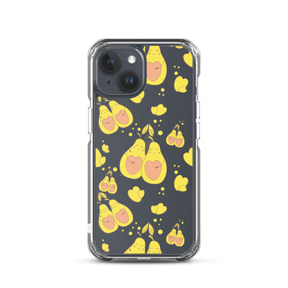 Cute Avocado Clear iPhone Case - iPhone 11-15 All Sizes