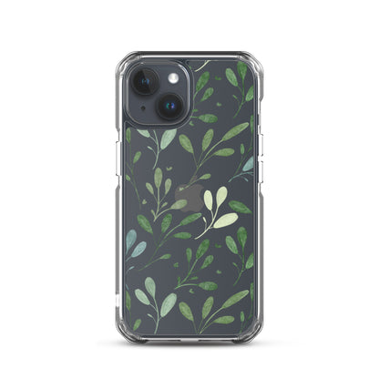 Botanical Sage Clear iPhone Case - iPhone 15-11 All Sizes