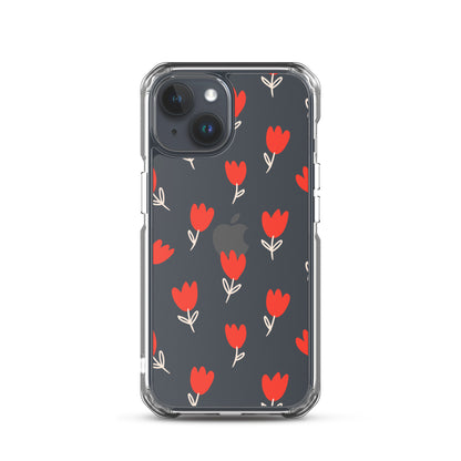 Cartoon Rose Clear iPhone Case - iPhone 15-11 All Sizes