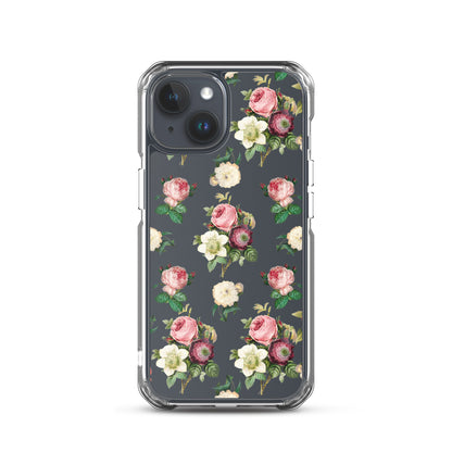 Vintage Flowers Clear iPhone Case - iPhone 15-11 All Sizes