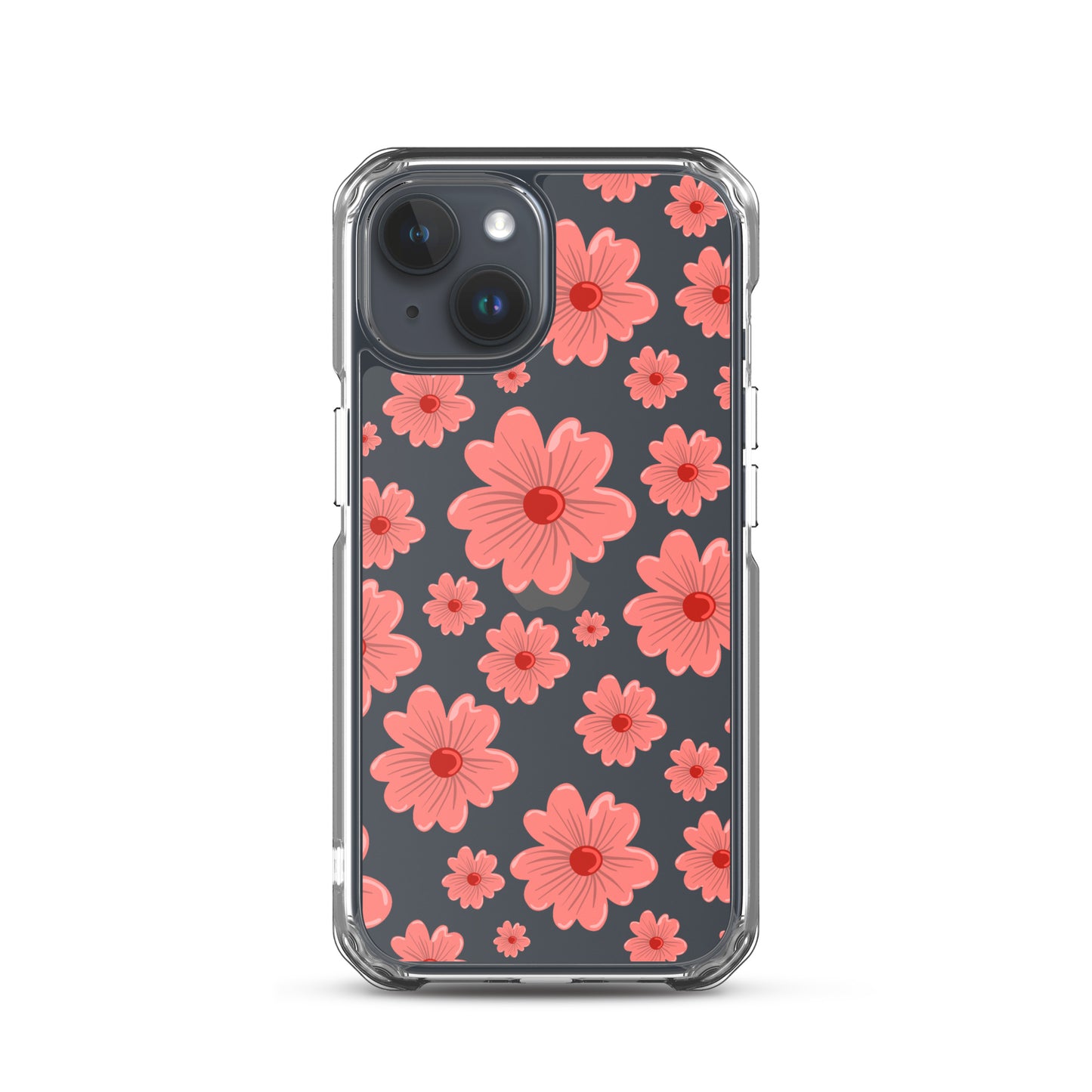 Pink Flower Clear iPhone Case - iPhone 15-11 All Sizes