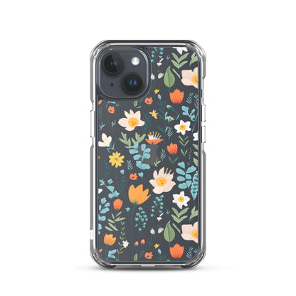 Cute Colorful Flower Clear iPhone Case - iPhone 15-11 All Sizes