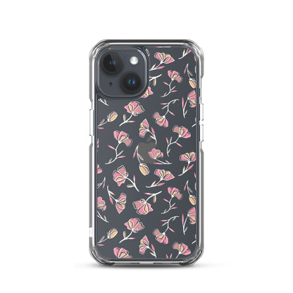 Cute Pink Flower Clear iPhone Case - iPhone 15-11 All Sizes