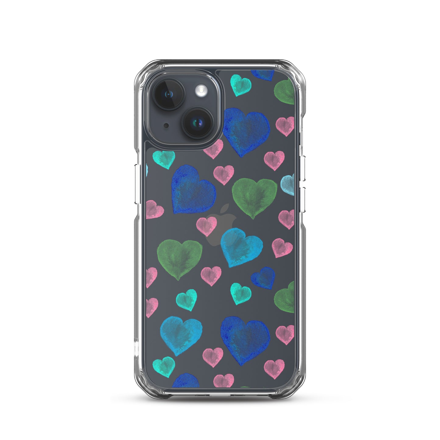 Colorful Hearts Clear iPhone Case - iPhone 15-11 All Sizes