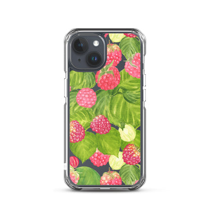 Raspberry Painting Clear iPhone Case - iPhone 15-11 All Sizes