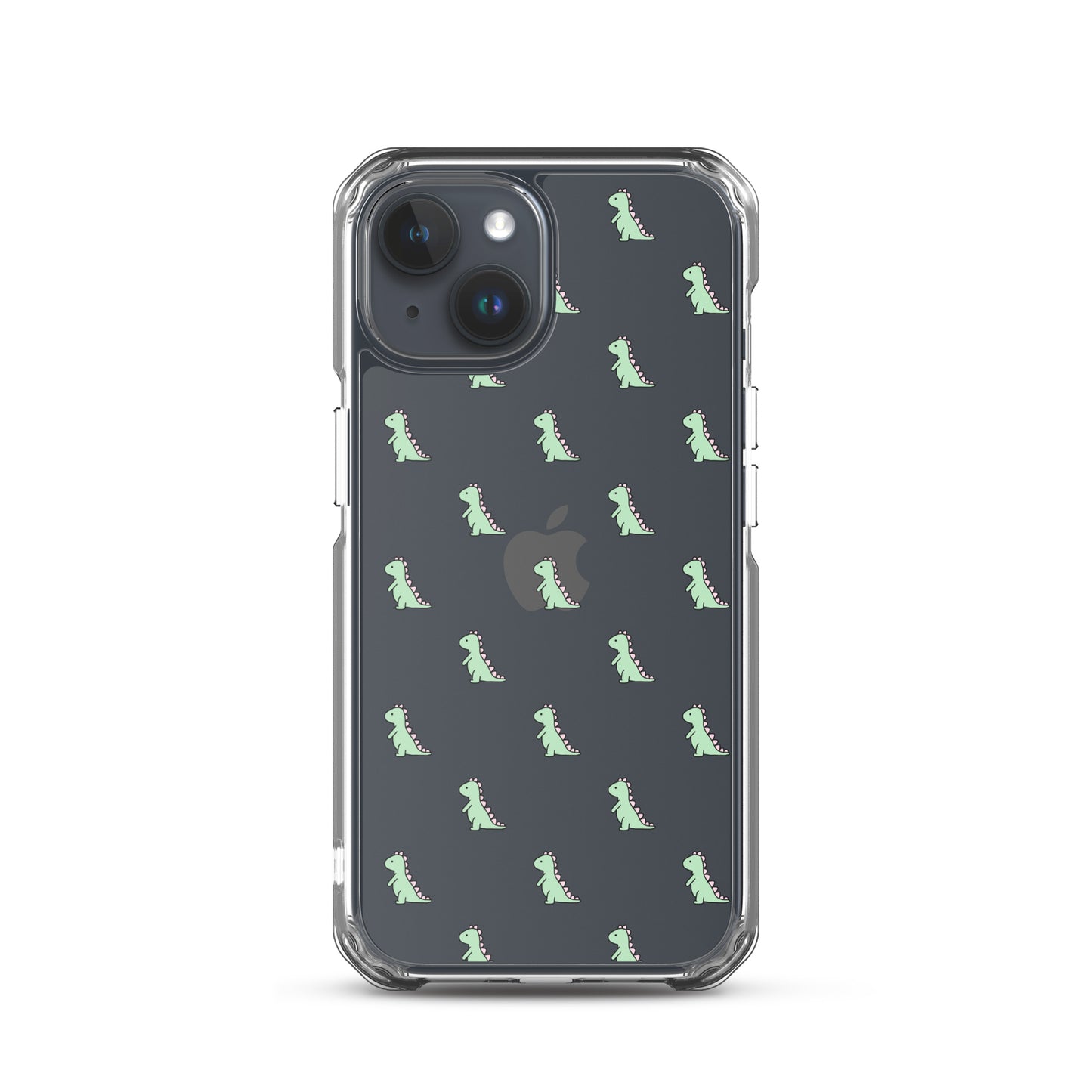 Green Little Dinosaur Clear iPhone Case - iPhone 15-11 All Sizes