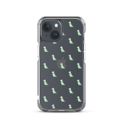 Green Little Dinosaur Clear iPhone Case - iPhone 15-11 All Sizes