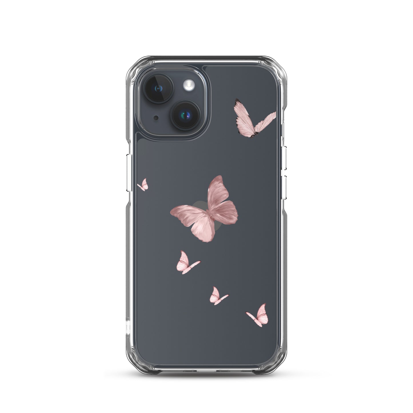 Minimal Pink Butterfly Clear iPhone Case - iPhone 15-11 All Sizes