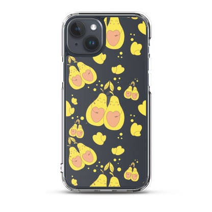 Cute Avocado Clear iPhone Case - iPhone 11-15 All Sizes