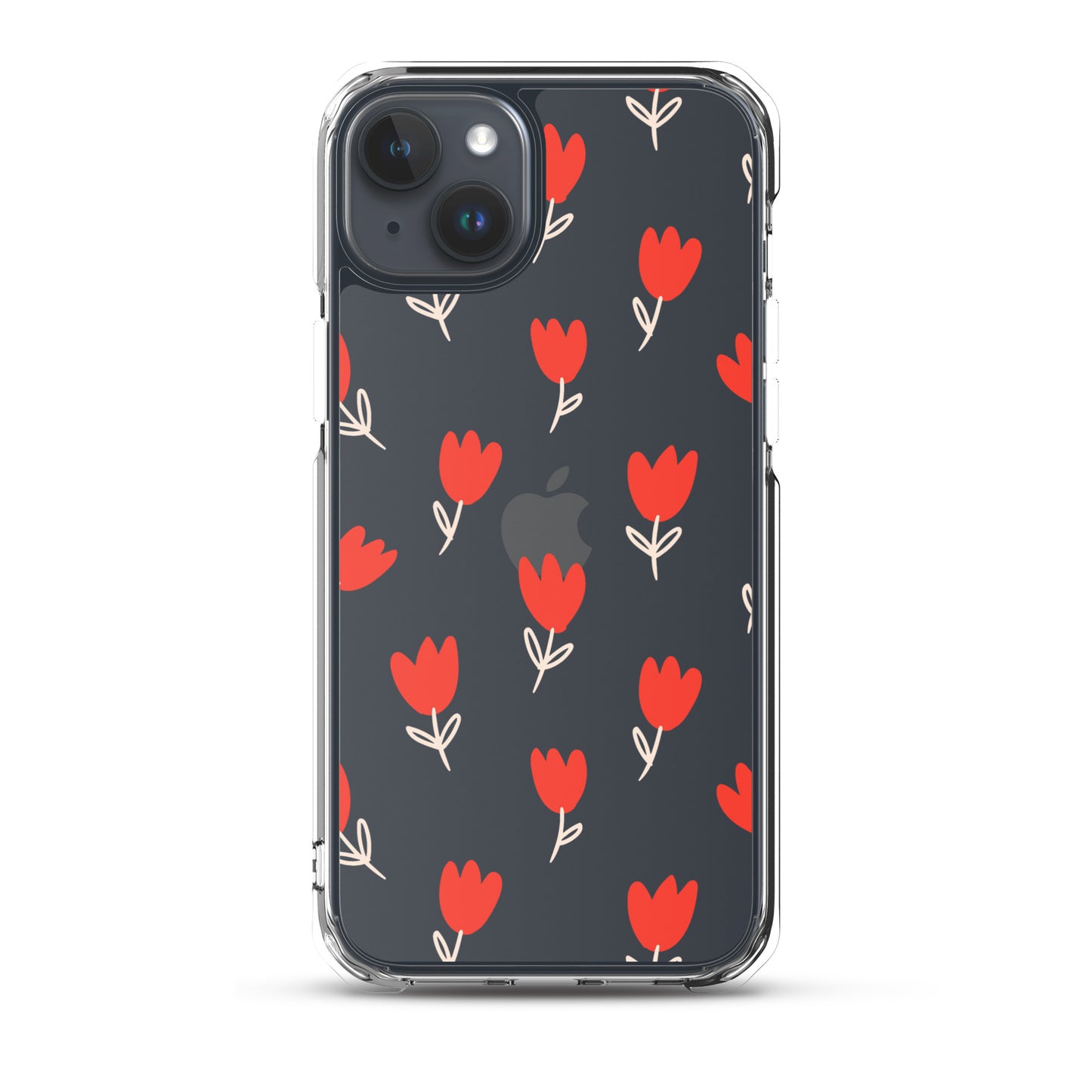 Cartoon Rose Clear iPhone Case - iPhone 15-11 All Sizes