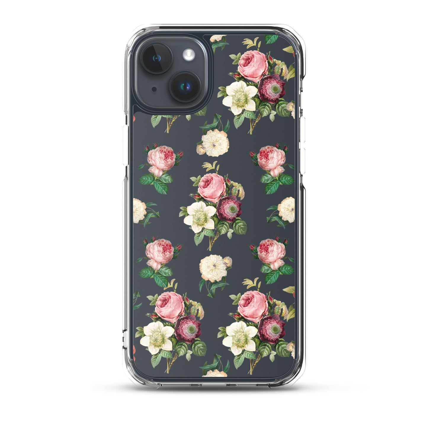 Vintage Flowers Clear iPhone Case - iPhone 15-11 All Sizes