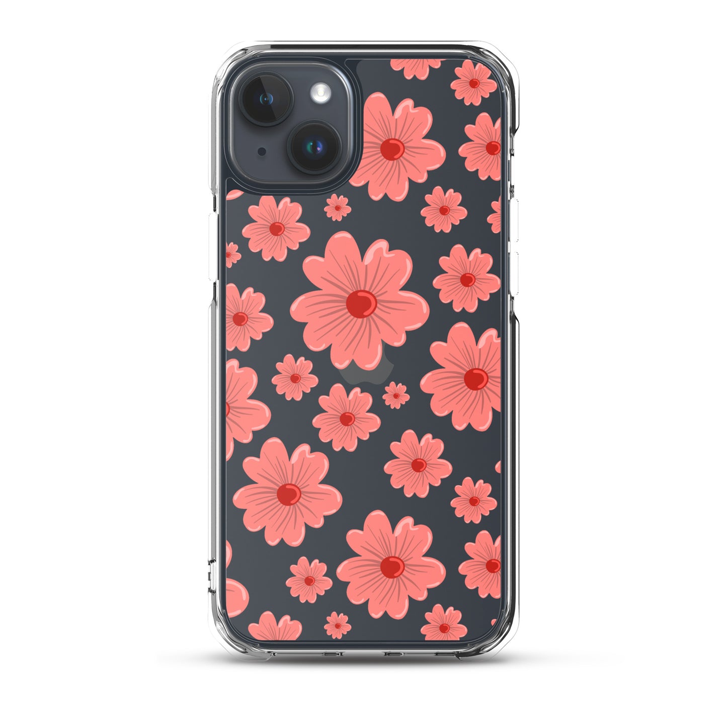 Pink Flower Clear iPhone Case - iPhone 15-11 All Sizes