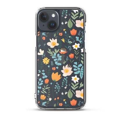 Cute Colorful Flower Clear iPhone Case - iPhone 15-11 All Sizes