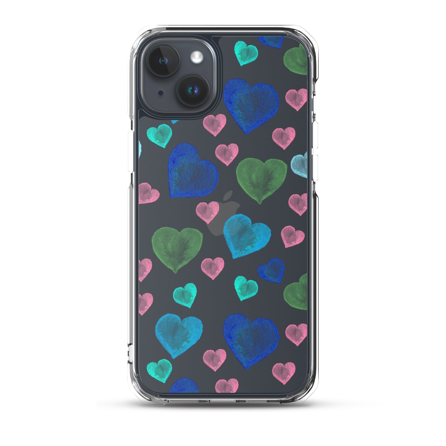 Colorful Hearts Clear iPhone Case - iPhone 15-11 All Sizes