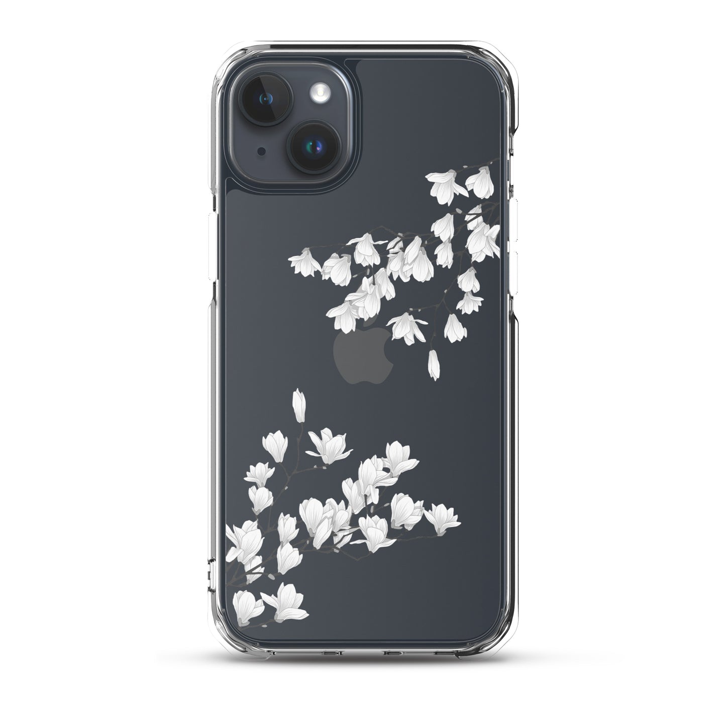 Minimal White Blossoms Clear iPhone Case - iPhone 15-11 All Sizes