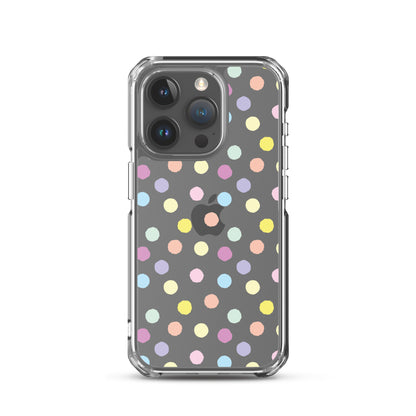 Polka Dot Clear iPhone Case for iPhone 15-11 All Sizes