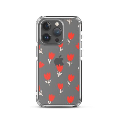 Cartoon Rose Clear iPhone Case - iPhone 15-11 All Sizes