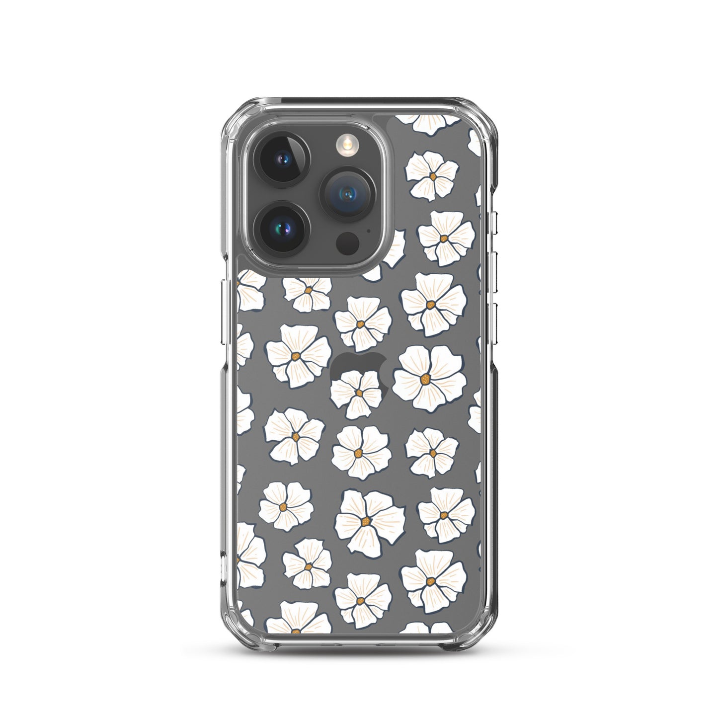 White Daisies Clear iPhone Case - iPhone 15-11 All Sizes