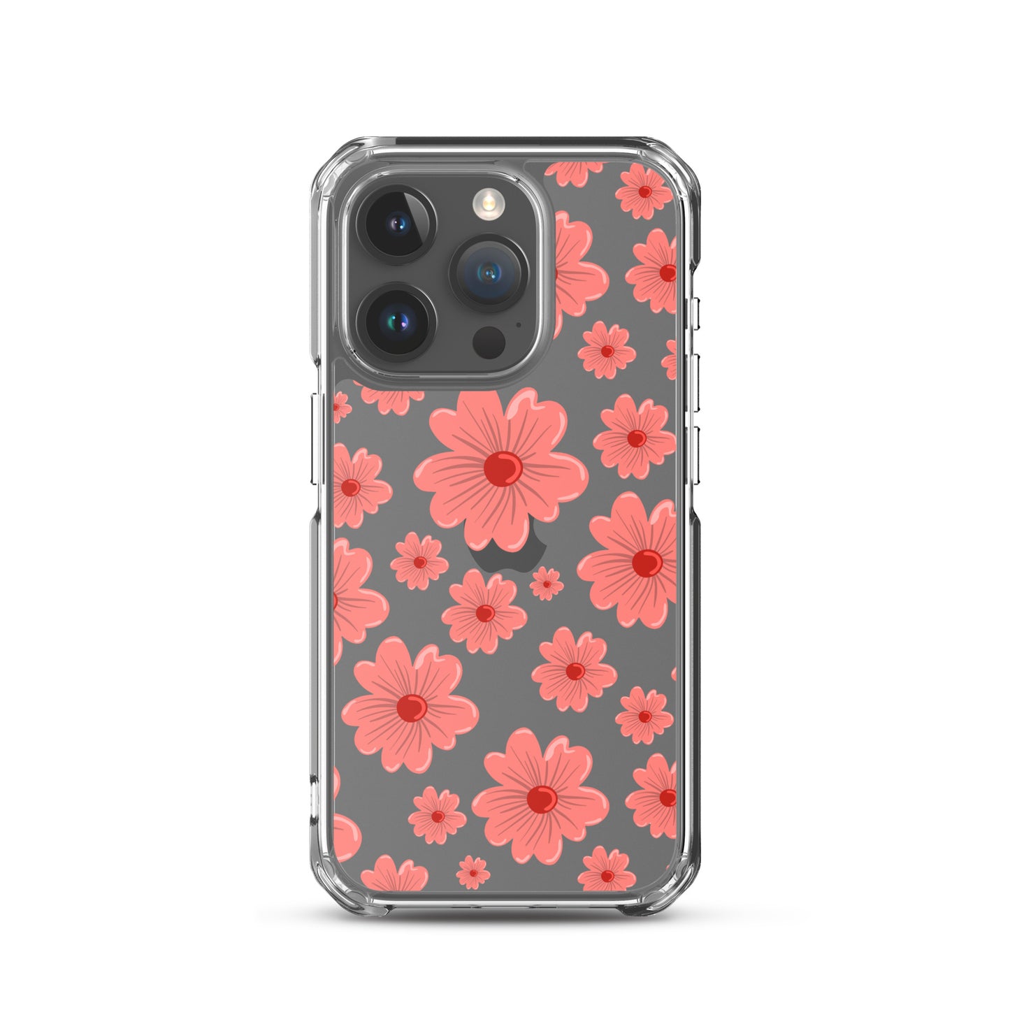 Pink Flower Clear iPhone Case - iPhone 15-11 All Sizes