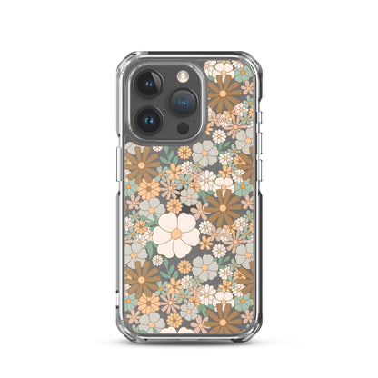 Vintage Flowers Clear iPhone Case - iPhone 15-11 All Sizes