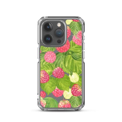 Raspberry Painting Clear iPhone Case - iPhone 15-11 All Sizes