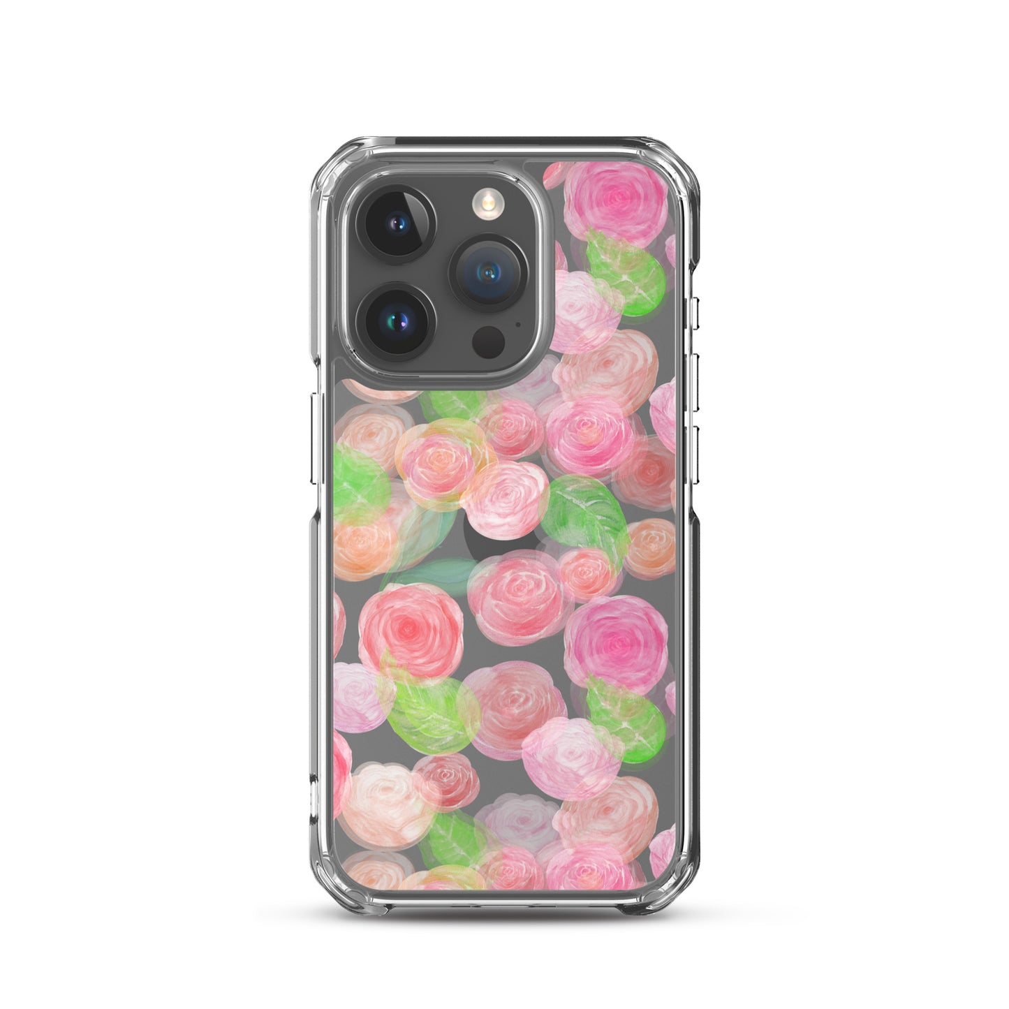 Pastel Roses Clear iPhone Case - iPhone 15-11 All SIzes