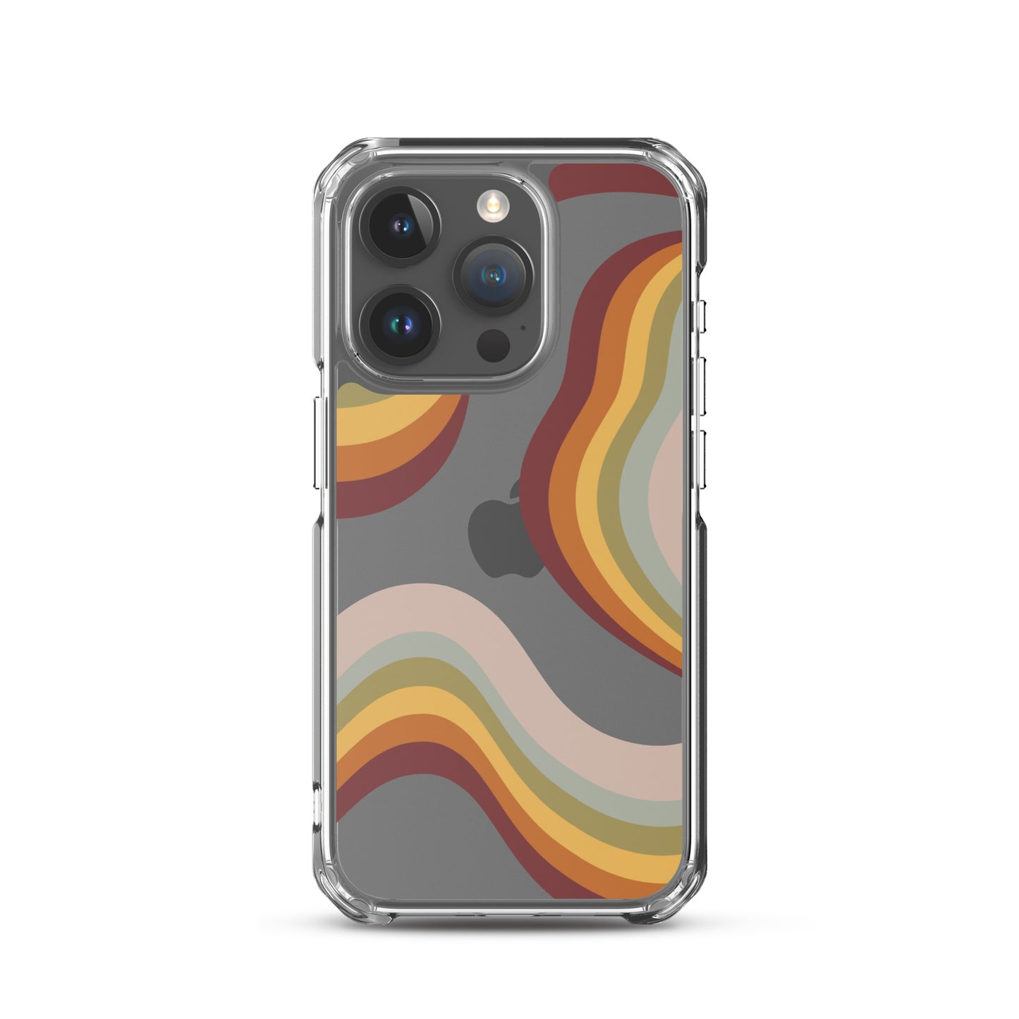 Retro Rainbow Clear iPhone Case - iPhone 15-11 All Sizes