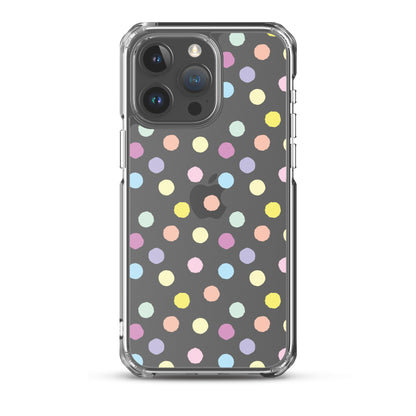 Polka Dot Clear iPhone Case for iPhone 15-11 All Sizes