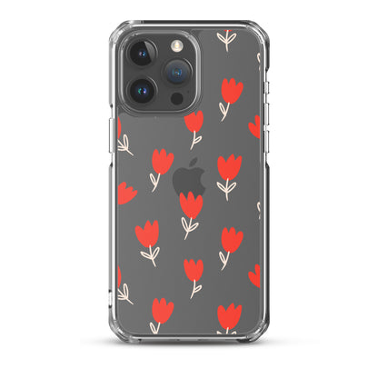 Cartoon Rose Clear iPhone Case - iPhone 15-11 All Sizes