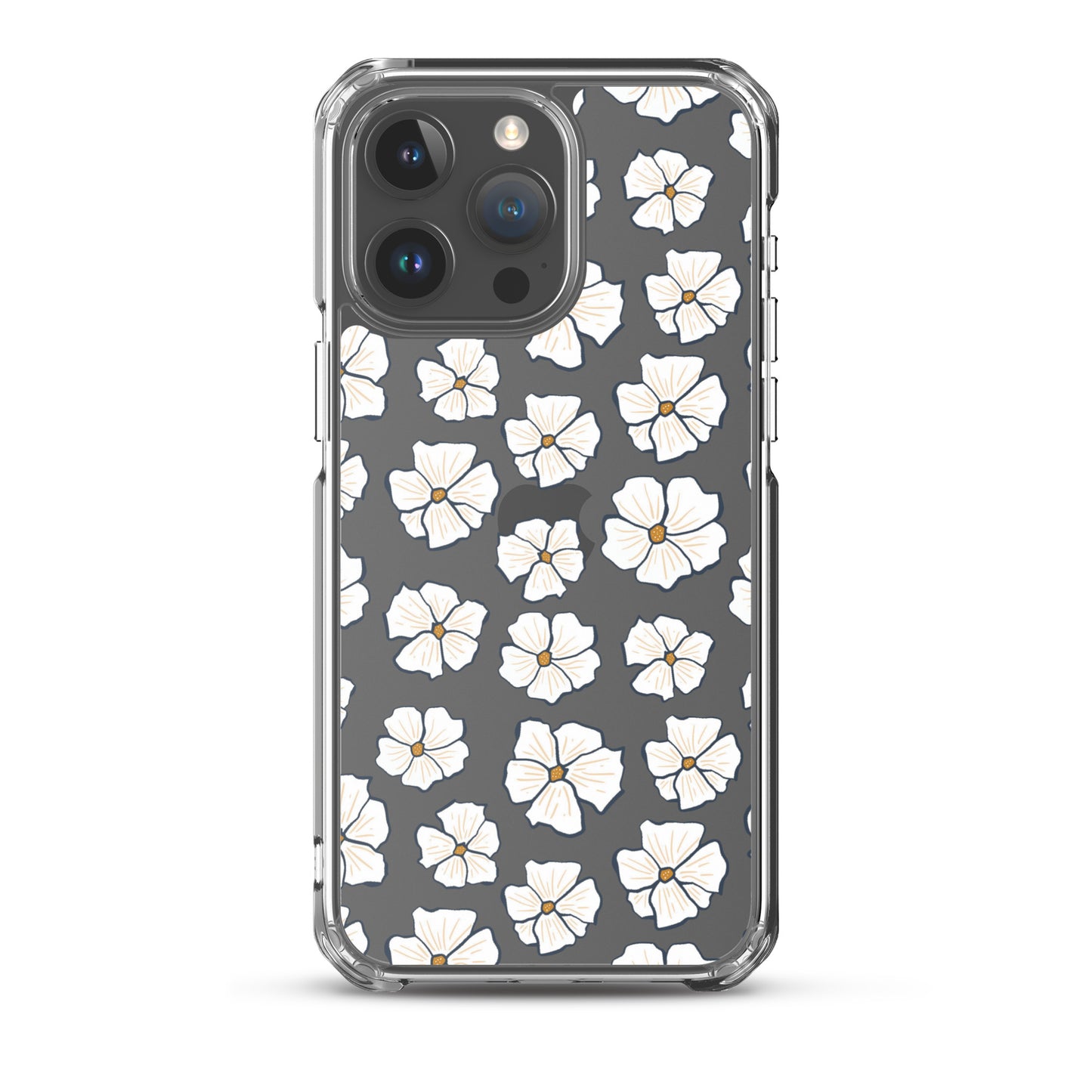 White Daisies Clear iPhone Case - iPhone 15-11 All Sizes