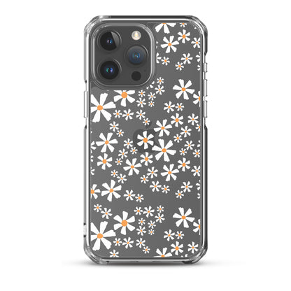 White Flower Clear iPhone Case - iPhone 15-11 All Sizes