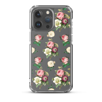 Vintage Flowers Clear iPhone Case - iPhone 15-11 All Sizes