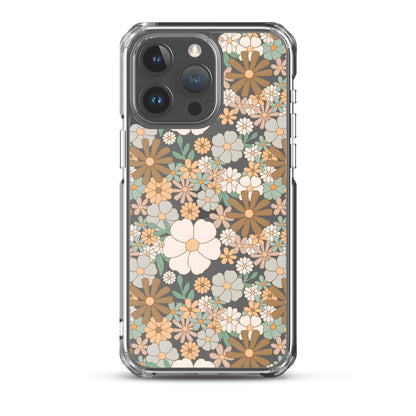 Vintage Flowers Clear iPhone Case - iPhone 15-11 All Sizes