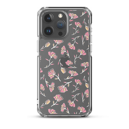 Cute Pink Flower Clear iPhone Case - iPhone 15-11 All Sizes