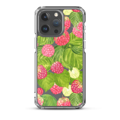 Raspberry Painting Clear iPhone Case - iPhone 15-11 All Sizes