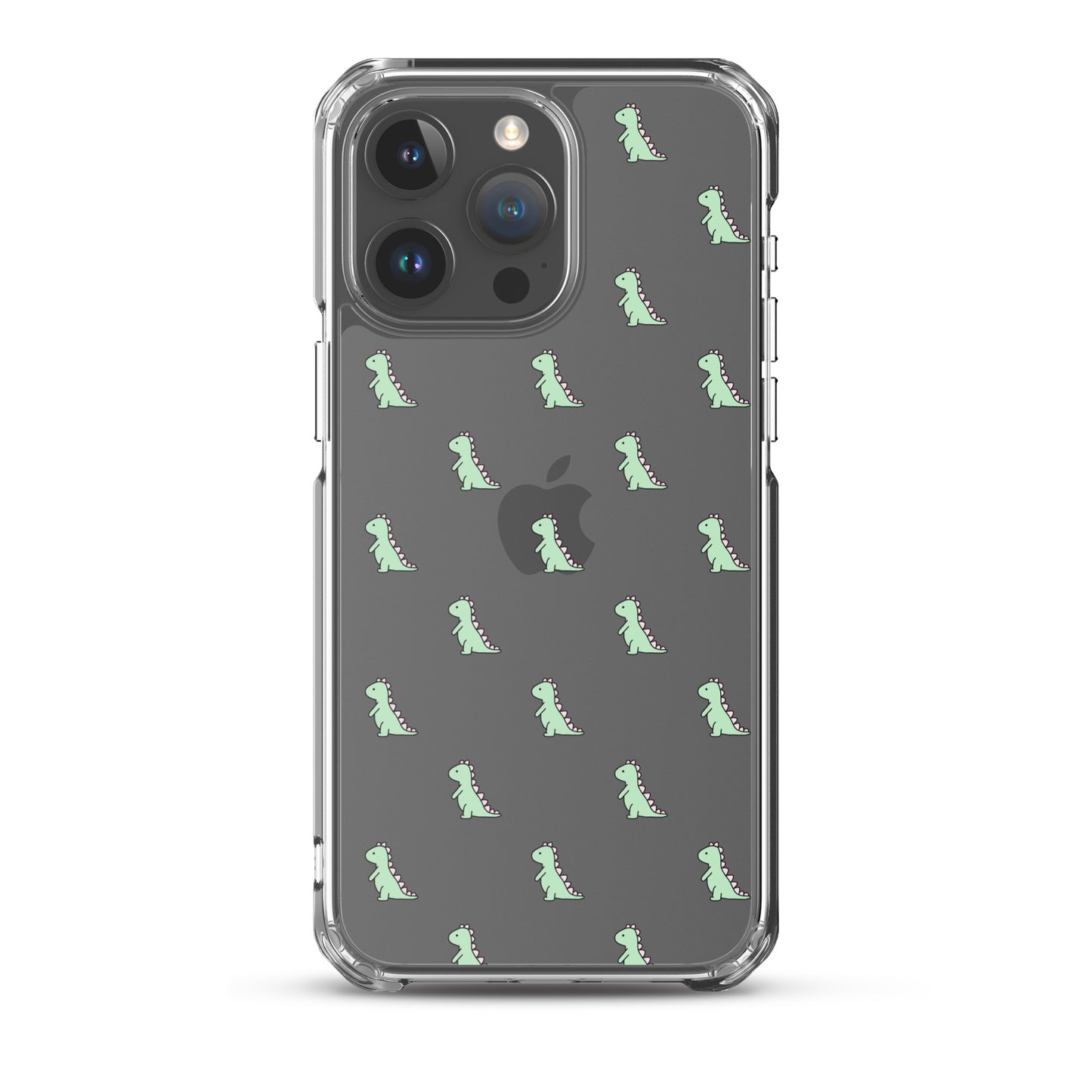 Green Little Dinosaur Clear iPhone Case - iPhone 15-11 All Sizes