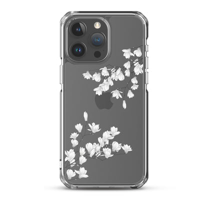 Minimal White Blossoms Clear iPhone Case - iPhone 15-11 All Sizes