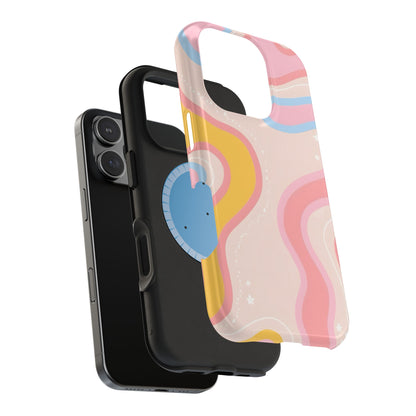 Retro Pastel Swirl iPhone Case – Stylish Design with Enhanced Protection - iPhone 11-16 MagSafe